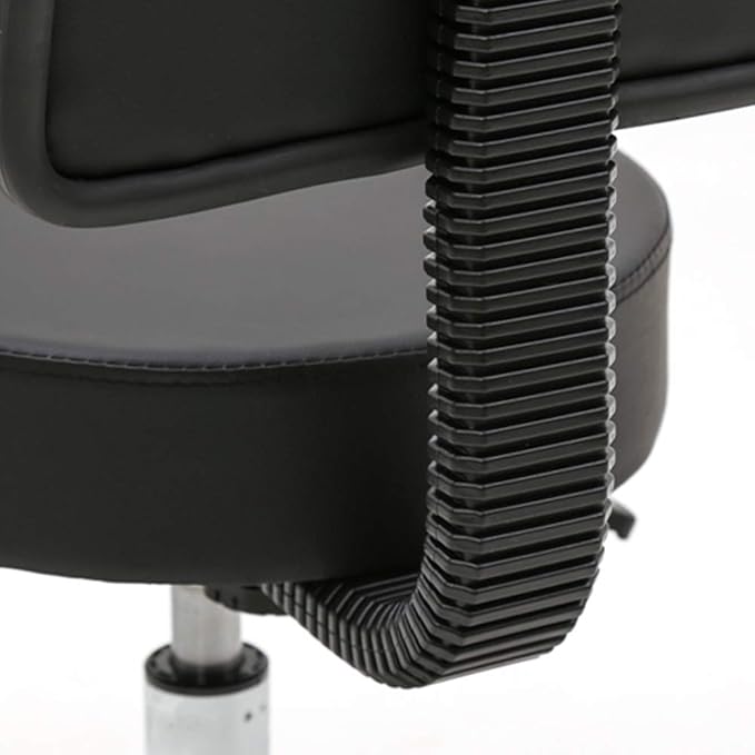 Round Rolling Bar Stool PU Leather with Wheels and Foot Rest, Height Adjustable Task Work Chair with Back for Salon Spa Office Chairs
