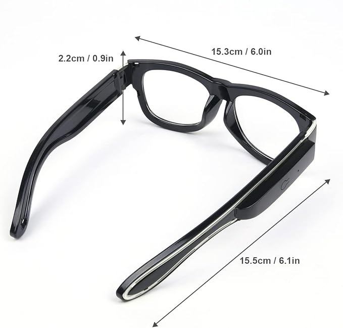 Ainiv Wireless Light Up Glasses 3 Modes LED Luminous Glasses Glow in the Dark for Parties, DJ, EDM, Halloween, Christmas