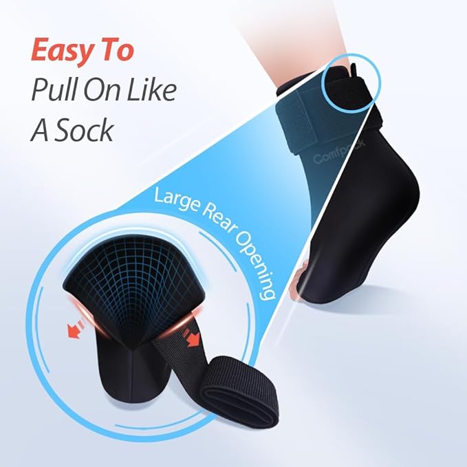 Ankle Ice Pack Wrap for Swelling, 2PCS Gel Ankle Foot Ice Pack Wrap with Hot Cold Compression Pain Relief for Plantar Fasciitis, Sprained, Achilles Tendonitis, Heel Spur