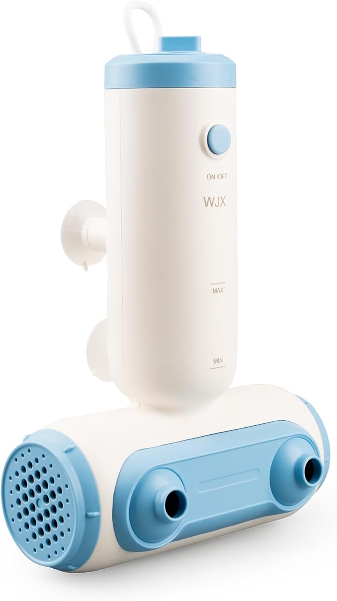 Portable Jet Spa for Bathtub - Electric Bath Jets for Tub with Dual Hydro Massage Nozzles & Soothing Bubbles, Adjustable Whirlpool Effect for Relaxing Home Spa Experience (blue and cloud white)