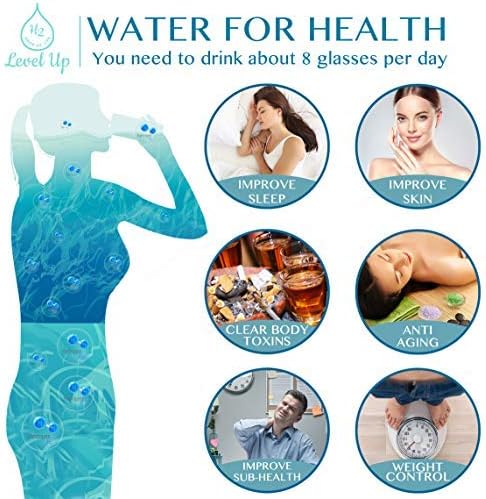 LevelUpWay 2025 Hydrogen Water Bottle Generator – New Technology Glass with SPE PEM Ionic Membrane – High Borosilicate Glass – 13 Ounce (Crystal Silver)