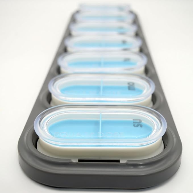 EQUADOSE Weekly Pill Organizer, Extra Large 7-Day Vitamin Jumbo Case with Removable Pods, Oversized Medication Carrier for Easy Travel and Daily Health Management, Travel-Friendly