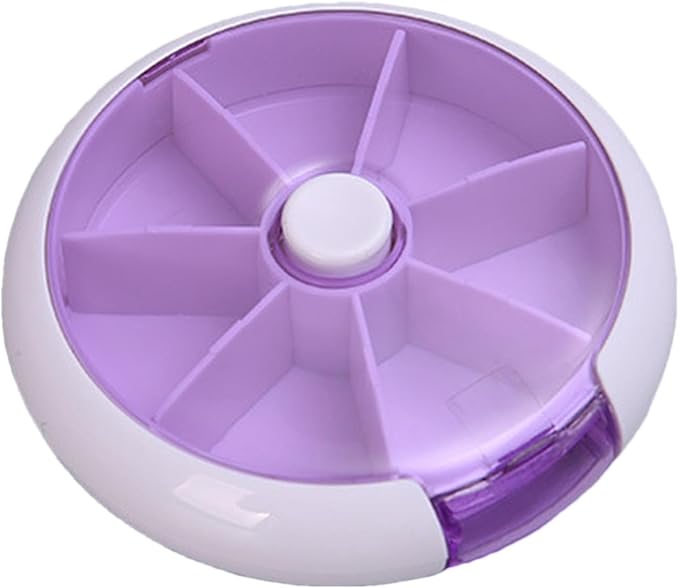 Weekly Pill Organizer - Eco-Friendly Round Pill Storage Box, Round Pill Organizer | 7-Compartment Weekly Pill Dispenser, Weekly Medication Organizer Suitable for vitaminn, Medication, and Candy