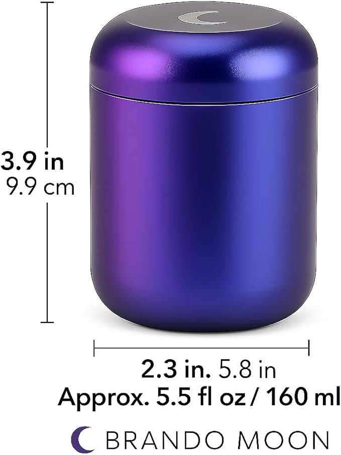 Brando Moon Metal Pill Container Airtight Storage Jar - 1.8 x 2.8” Pocket Size Portable Pill Box Case – Sturdy Storage Organizer for Coffee, Pills and other Small Components while Traveling