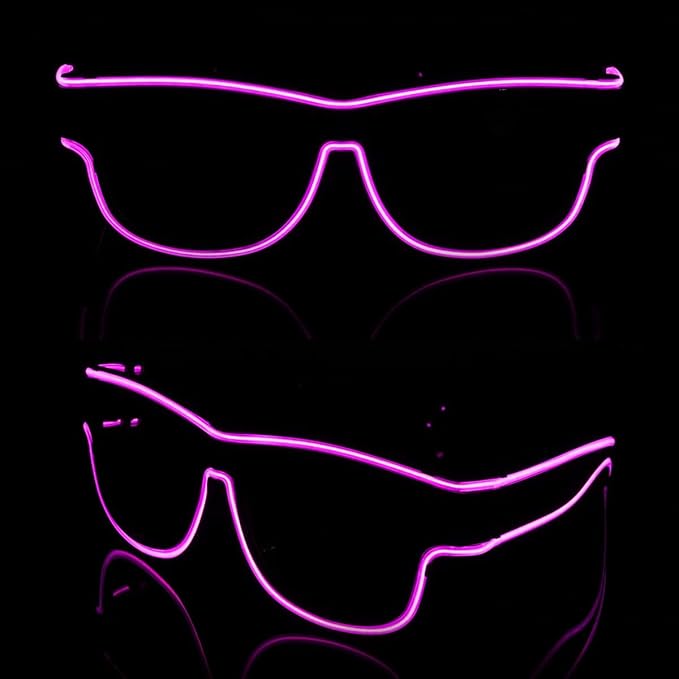 Ainiv Wireless Light Up Glasses 3 Modes LED Luminous Glasses Glow in the Dark for Parties, DJ, EDM, Halloween, Christmas