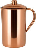 Pure Copper Pitcher for Ayurvedic Health Benefits 1.5 liter Handcrafted Copper Water Jug with Matching Lid | for Ayurveda Health Benefits (50.7 US Fluid Ounce)