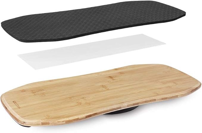 UPLIFTDESK Bamboo Motion-X Balance Board - 27” Ergonomic Wobble Board for Standing Desks, Anti-Fatigue Support for Core Engagement & Stability