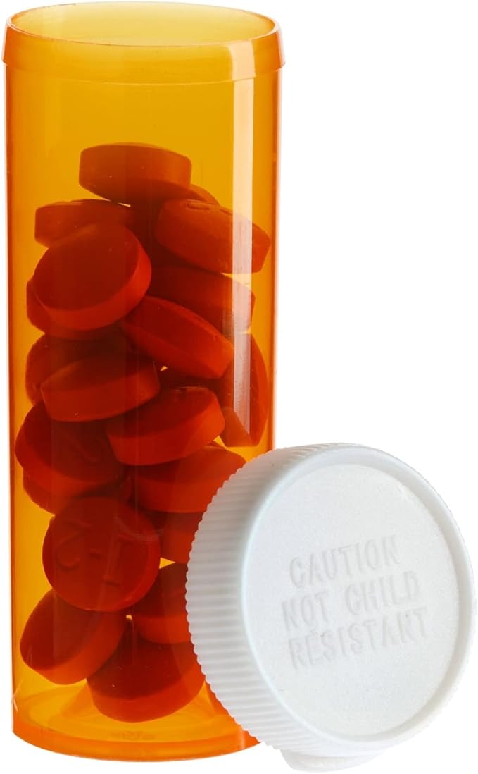 Juvale 6 Dram Empty Pill Bottles with Caps - Durable Plastic Vials - Easy-Open Caps for Travel Pill Bottles - Versatile Medicine Containers for Supplements - 50 Pack, 6 Dram, Orange