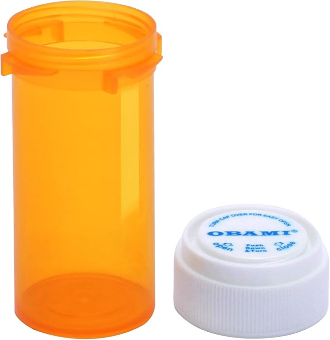 Plastic Empty Pill Bottles with Double Sided Use (Child Resistant & Easy Open) Caps - Medicine Container Pill Cases Dispenser Organizers (13 Dram, 12pcs)