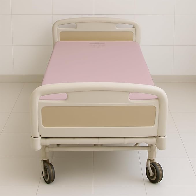 6 Pack Fitted Hospital Bed Sheets - Soft Microfiber Hospital Fitted Sheet - Hospital Bed Fitted Sheets (Blush, 36" x 84" x 12")