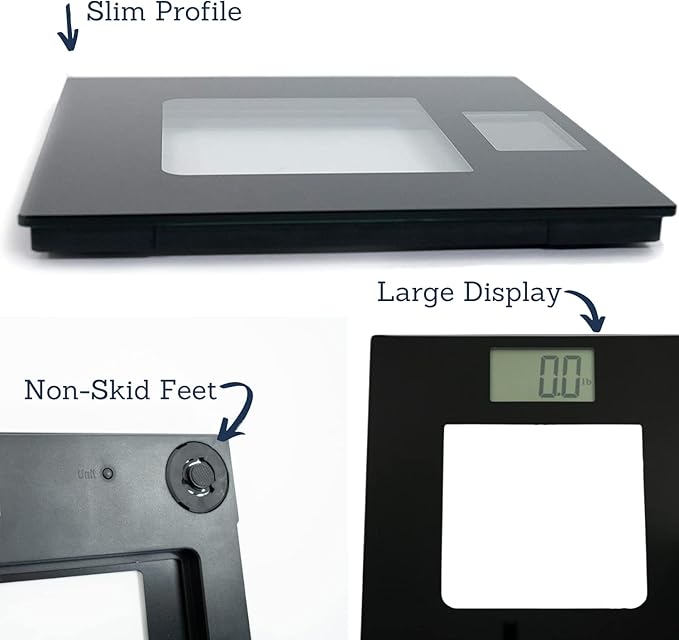 Extra Wide Glass Talking Digital Scale | The Bathroom Scale That Talks | Accurate Visual & Voice Display Digital Scale for Body Weight | 395 Pounds Max | Wide Width Tamper Glass | Large LCD Display