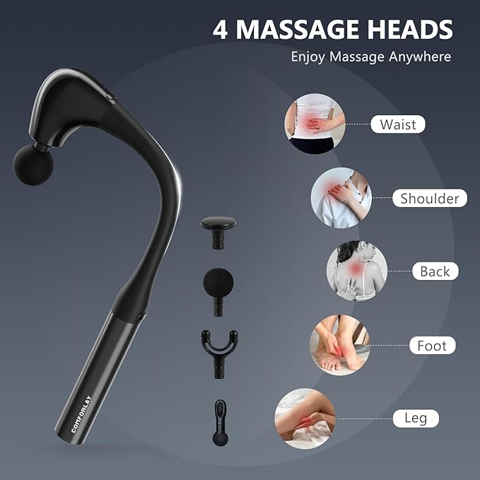 2-in-1 Muscle Massage Gun Detachable Elbow, Deep Tissue Body Massager for Athletes for Pain Relief，Handheld Massage Hammer with 4 Massage Heads for Body Builder
