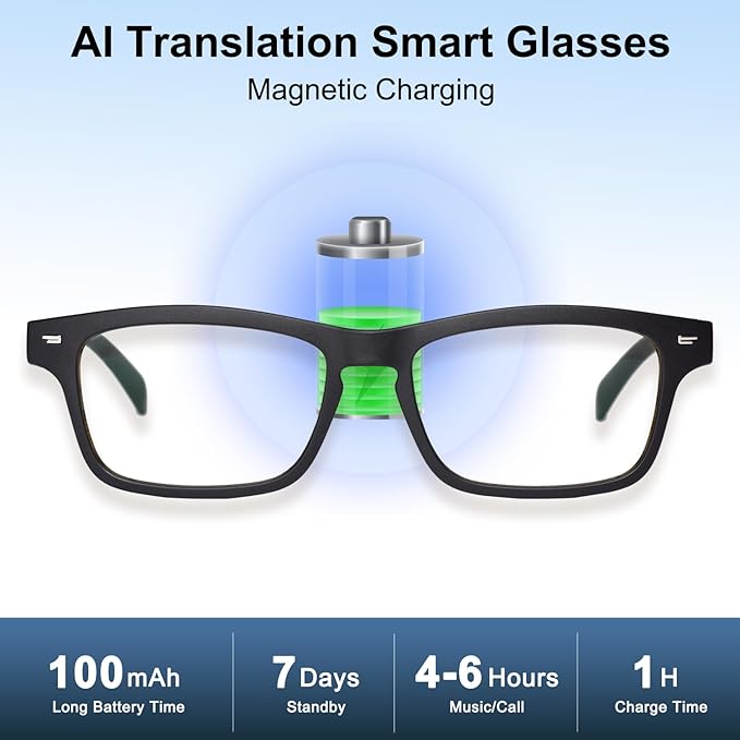 AI Smart Glasses for Men & Women with Chat GPT, AI Translation Bluetooth Glasses with 165+ Languages, Color-Change Lenses - UV & Blue Light Protection, Hands-Free Calls for Travel Meetings Business