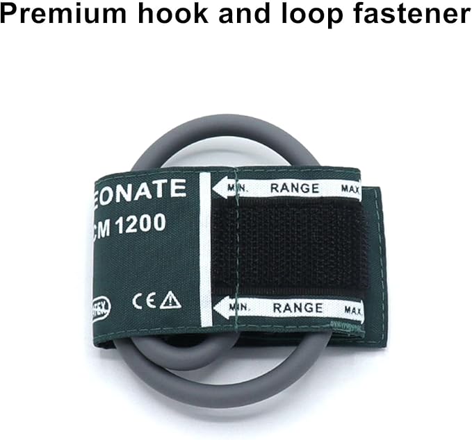 Universal NIBP Cuff with BP12 Connector for Neonate, 6-11 cm Reusable Single Tube Nylon Replacement BP Cuff with Inner Airbag for Blood Pressure Monitor Machine