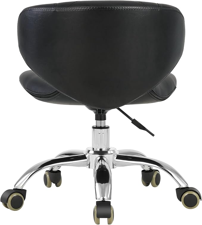 Pedicure Stool Hydraulic Height Adjustable with Back Support for Nail Salon Manicure Tech Pedicure Spa (Black)
