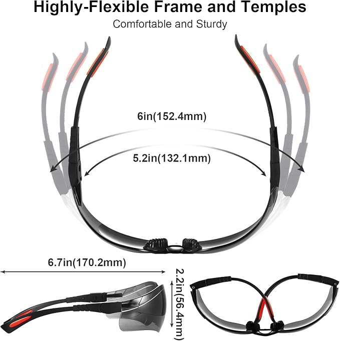 xaegistac Shooting Glasses Anti-fog Shooting Range Eye Protection, Adjustable Safety Glasses with Zipper Hard Case