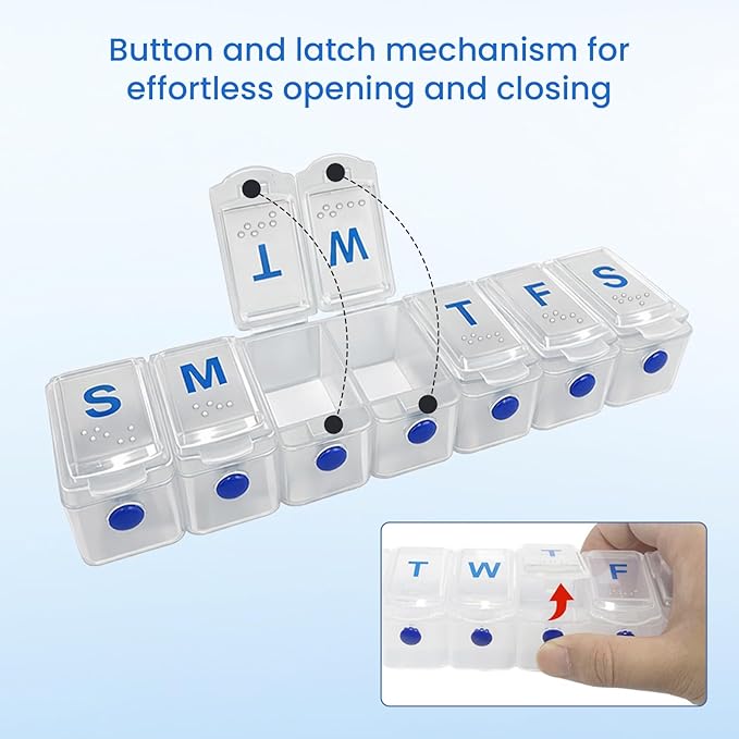 Weekly Pill Organizer - Large 7 Day Pill Case, Daily Vitamin & Supplement Organizer for Medicine, Fish Oil & Tablets, 1 Pc
