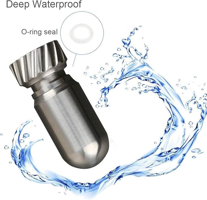 Small Titanium Pill Holder with Keychain, Waterproof Pill Container, Keychain Pill Holder, Portable Mini Size Pill Case for Outdoor Travel Camping