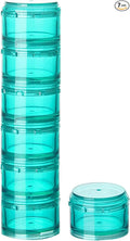 Stackable Pill Organizer, 7-Days Travel Pill Case, Pill Box for Pocket, Portable Medicine Vitamin Container Holder Green