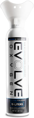 EVOLVE 15-Liter Pure Oxygen Canister with Breathing Cup | Portable Oxygen Can | Ideal for Home Use and Outdoor Activities | Designed by Firefighters | Made in The USA | Pack of 1