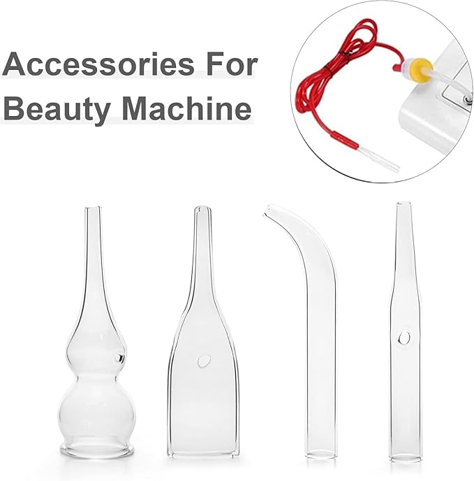 Elitzia Four Types of Acne Blackhead Absorbing Glass Tube Types Multiple Use Electrotherapy Beauty Machine Accessories 10/Set of The Same Type ETD215SA (Erect)
