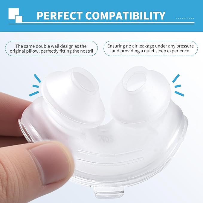 Replacement Nasal Pillows for ResMed Airfit P10, Ultra-Soft Silicone, Gentle Fit, Comfortable Seal, Replacement CPAP Supplie, 2 Packs (Medium)