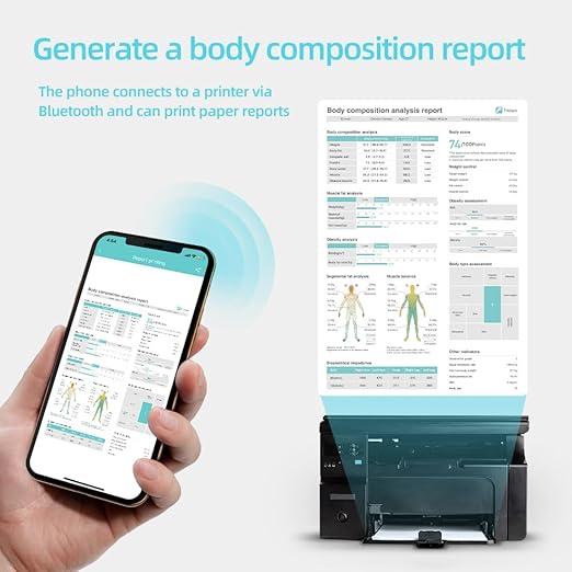Fitdays Body Health Pod Scale, View 5 Metrics Without Phone, 8-Electrode Smart Scale with BMI Body Fat Muscle Mass, Offline Body Composition Analyzer, FSA&HSA Eligible