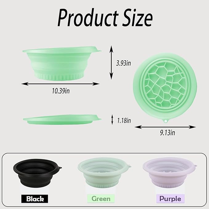 Face Ice Bath Bowl Mold With Built-In Icetray, Portable Foldable Silicone Dipping Water Facial Cold Immersion Therapy Plunge Bowl for Face Ice Bath Holder for Home And Travel (Green)