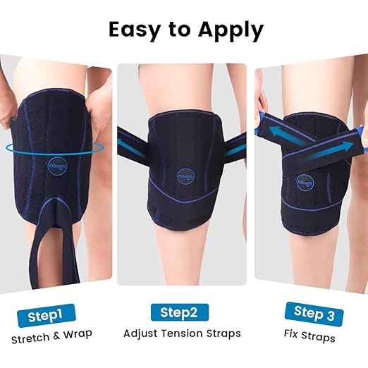 NEWGO Cold Therapy Knee Ice Pack Wrap, 2 Hours Long-Lasting Relief for Knee Replacement Surgery, Injuries, Swelling & Post-Surgery Recovery, Reusable Gel Ice Pack for Sports Injuries