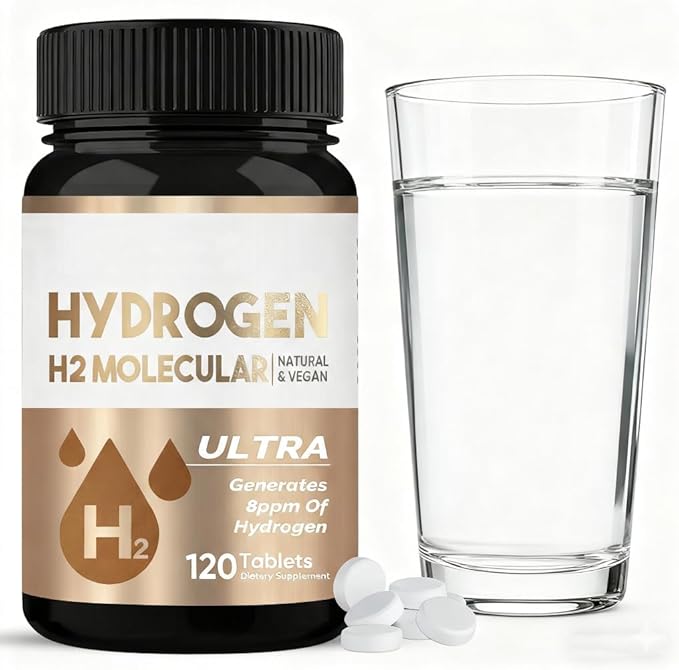 Hydrogen Water Tablets for Focus, Mental Clarity & Energy, Molecular Hydrogen Supplement, 120 Tablets