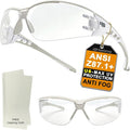 HTS HUNTERSKY Super Flexible Lightweight Anti Fog Wrap-Around U6 Clear Shooting Safety Glasses with ANSI Z87.1 Scratch Resist