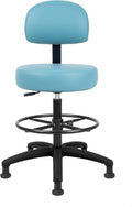 TAKE UR SEAT® Economical Multi-Purpose Medical Spa Drafting Stool with Adjustable seat and Back Height. Advanced Fabric seat Cover is Easy to Clean. Glide (Tall Bench Height Blue)