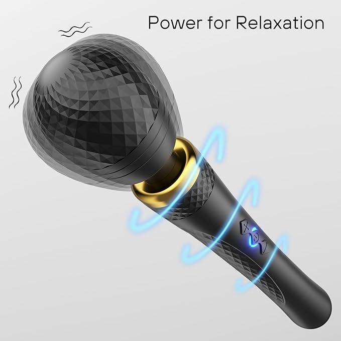 Personal Wand Massager Handheld Cordless Massager Travel-Quiet-Waterproof, USB Rechargeable,Perfect Back Legs Hand Pains and Sports