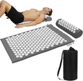 XiaoMaGe Acupressure Mat and Pillow Set with Bag - Large Size 28.7 X 16.5 inch Acupuncture Mat for Neck & Back Pain, Muscle Relaxation Stress Relief, Sciatica Pain Relief Pillow (Gray)