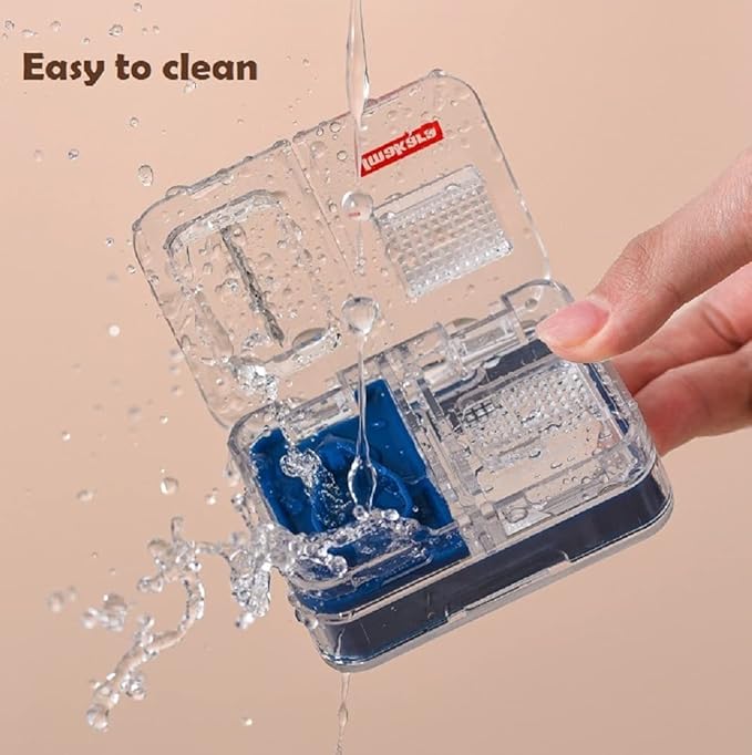 3 in 1 Japanese Multifunctional Pill Cutter,Double-Deck Pill Splitter for Small or Large Pills in Half,Pill Crusher & Grinder,Moisture-Proof Medicine Vitamin Organizer,Medicine Organizer Box