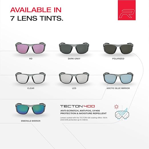 Riley Navigator X Safety Glasses – Anti-Fog, Scratch/Impact Resistant & UV Blocking LED Lenses, Lightweight Full-Frame for Work, Outdoors, & Active Lifestyles, Gray