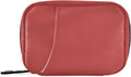 Pill Box 7 Day Pill Case Travel Pill Organizer Bag with Zipper Portable Weekly Case Compact Size for Vitamin Supplement Holder, Solid Color Red
