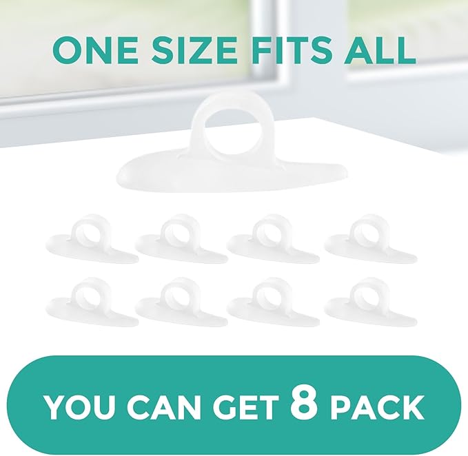Welnove Hammer Toe Straightener Toe Corrector for Women - 8 Pcs Hammer Toe Cushion Pads for Bent, Crooked, Curled, Claw, and Hammer Toes - Soft Support and Realignment(Clear, One Loop Design)