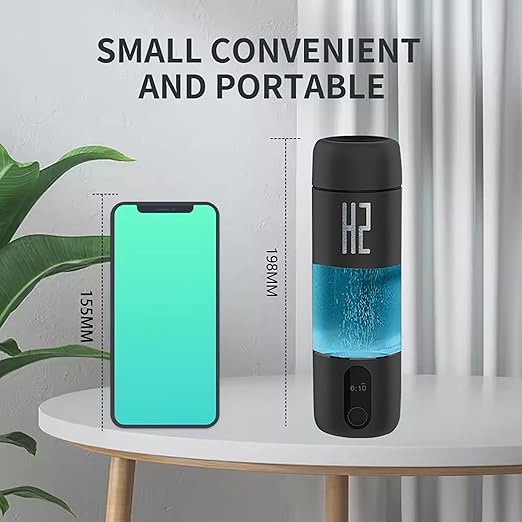 Hydrogen Water Bottle Generator with SPE PEM Technology, 5000ppb Portable Hydrogenated Water Ionizer Machine Improve Water in 5 Minutes, for Home, Office, Travel, Exercise