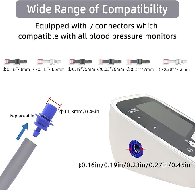 XXXL Blood Pressure Cuff, 9”-26” (22-66CM) Extra Large Cuff Compatible with Omron BP Monitor, Replacement XXX-Large Cuff for Adult Big ARM, with 7 Connectors