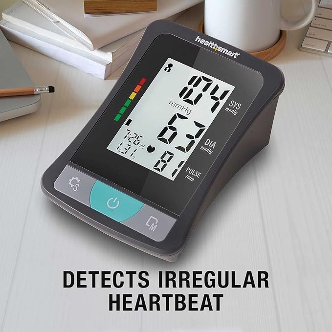HealthSmart Digital Select Arm Blood Pressure Monitor with Automatic Upper Arm Cuff that Displays Blood Pressure, Pulse Rate and Irregular Heartbeat, Stores up to 120 Readings for 2 Users