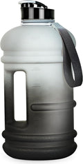 TOOFEEL 2 Liter Water Bottles - Half Gallon Water Bottle BPA Free - Ideal for Gym, Big Water Jug, Reusable Sports Bottle with Measurements Marked Drink Container - 2.2L 74oz White Black Water Jugs