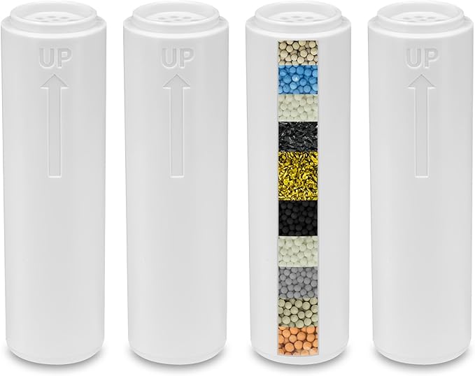 Multi-Stage Shower Filter Replacement Compatible with RexSoul Shower Filter For Handheld Shower Head, 4Pack