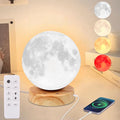 Light Therapy Lamp - 10000 Lux Full Spectrum Sun Lamp, 3 Color Temperatures & 670nm Red Light, Touch/Remote Control, Stepless Dimming, USB Phone Charging, Moon Sunlight Lamp for Home Office