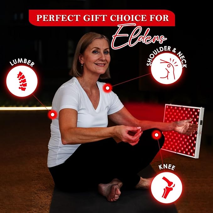 LED Red Light Therapy Panel for Face & Body - 45W Device with Deep 660nm & Near Infrared 850nm & Adjustable Hanger, Skin Care Beauty, Hair Growth, Natural Pain Relief for Muscle & Joints