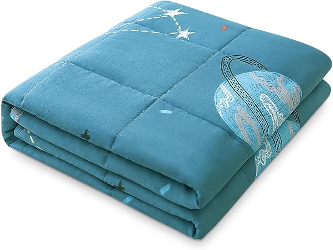 Sivio Weighted Blanket, Cotton Heavy Blanket for Calm, Soft and Breathable Weighted Throw, Moon and Star, 36" x 48" 3lbs