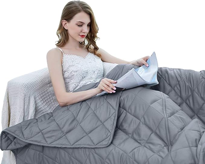 ZZZhen Weighted Blanket - High Breath - 60''80'' 20LBs - Quality Heavy Blankets - Sleeping for Adult, Durable Quilts Grey, 60''80'' 20LB