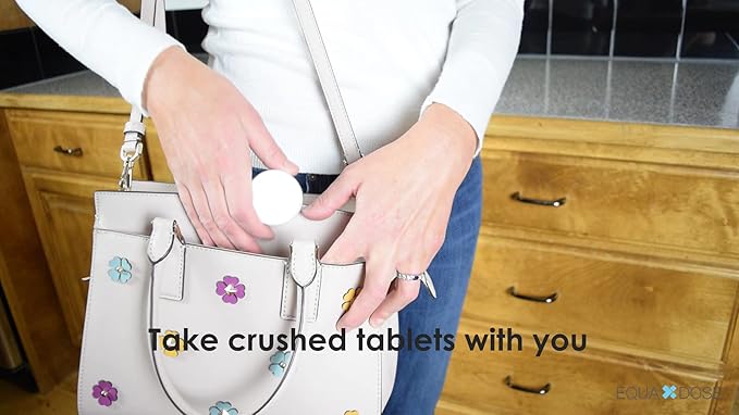EQUADOSE Pill Crusher for Adults, Seniors & Pets, Pug Tablet Grinder Pulverizer for Feeding Tubes, Pet Meds, Easy Swallowing, Fine Powder Crusher for Medications, Travel-Friendly and Easy to Use