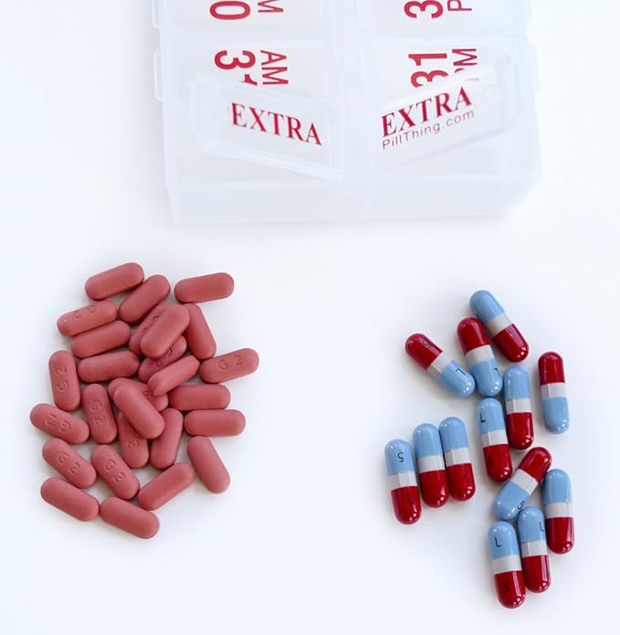 Twice-a-Day Monthly Pill Box Planner Set - AM & PM Medication Organizer for 31 Days! Set Contains 2 Organizers for One Month. (Clear - 31 Day AM/PM -1 Pack)