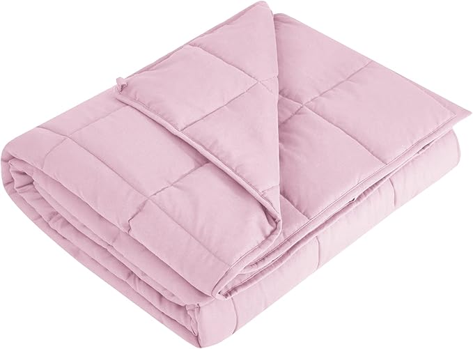 L'AGRATY Weighted Blanket - 40"x60" 10lbs Cooling Breathable Microfiber Material with Glass Beads Small Blanket All-Season Summer Fall Winter Soft Thick Comfort